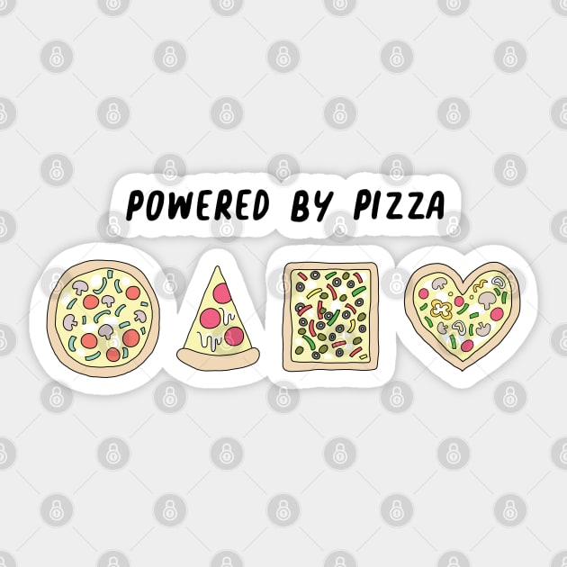 Powered By Pizza Sticker by SuperrSunday